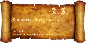 Kerekes Borsika névjegykártya